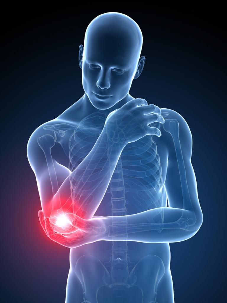Pain in elbow joint