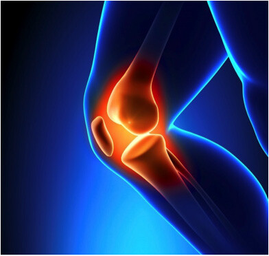 Knee from running highlighted red. JOI Rehab