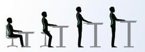 It is important to maintain good posture while working. Changing positions can help throughout the day