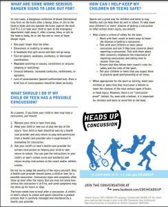 Concussion Information Sheet Page 2 JOI