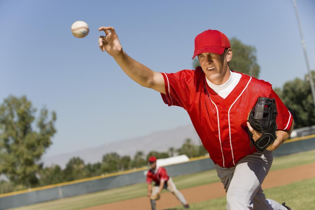 Pitcher releasing baseball