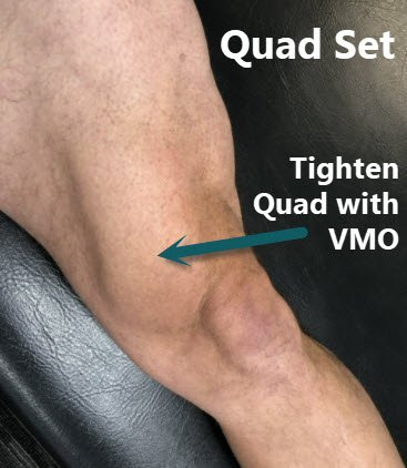 Image of quad contraction with label showing VMO with Quad set