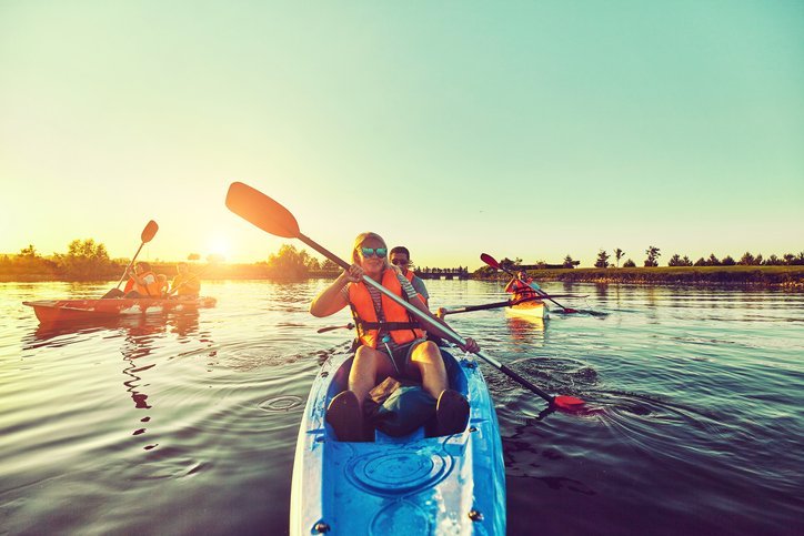 group of people kayaking in NE Florida