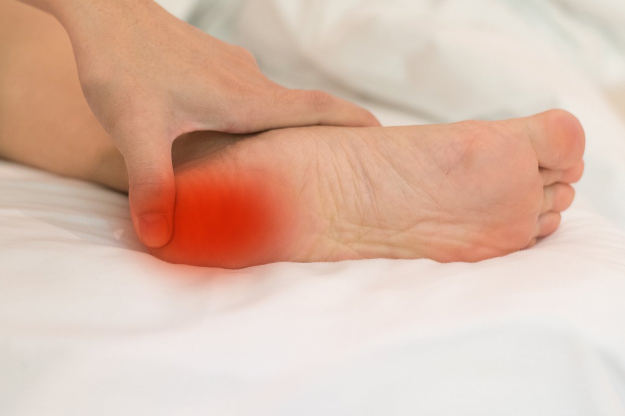 Plantar fasciitis causes pain in the heel and foot